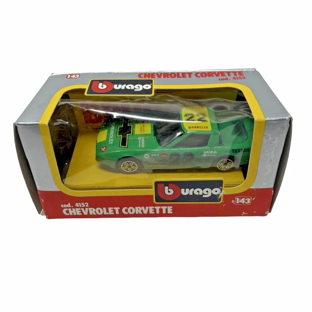 Bburago 1:43 4152 4th Gen Chevy Corvette Green Racing #22 MIB Made Italy NIB